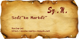 Szőke Markó névjegykártya